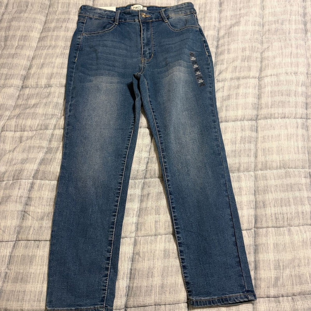 Rue21 Jeans High Rise Skinny Stretch Womens 10S Blue Denim Skinny Leg Casual NWT